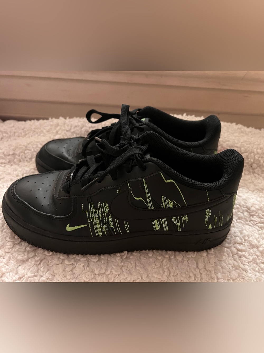 Nike Air Force One with Neon Green Graphics